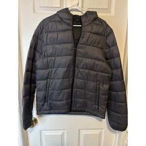 Zero Exposure Men's Puffer Jacket Gray Lightweight Hooded Size M